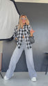 Gray denim pants "URBAN" T395-3